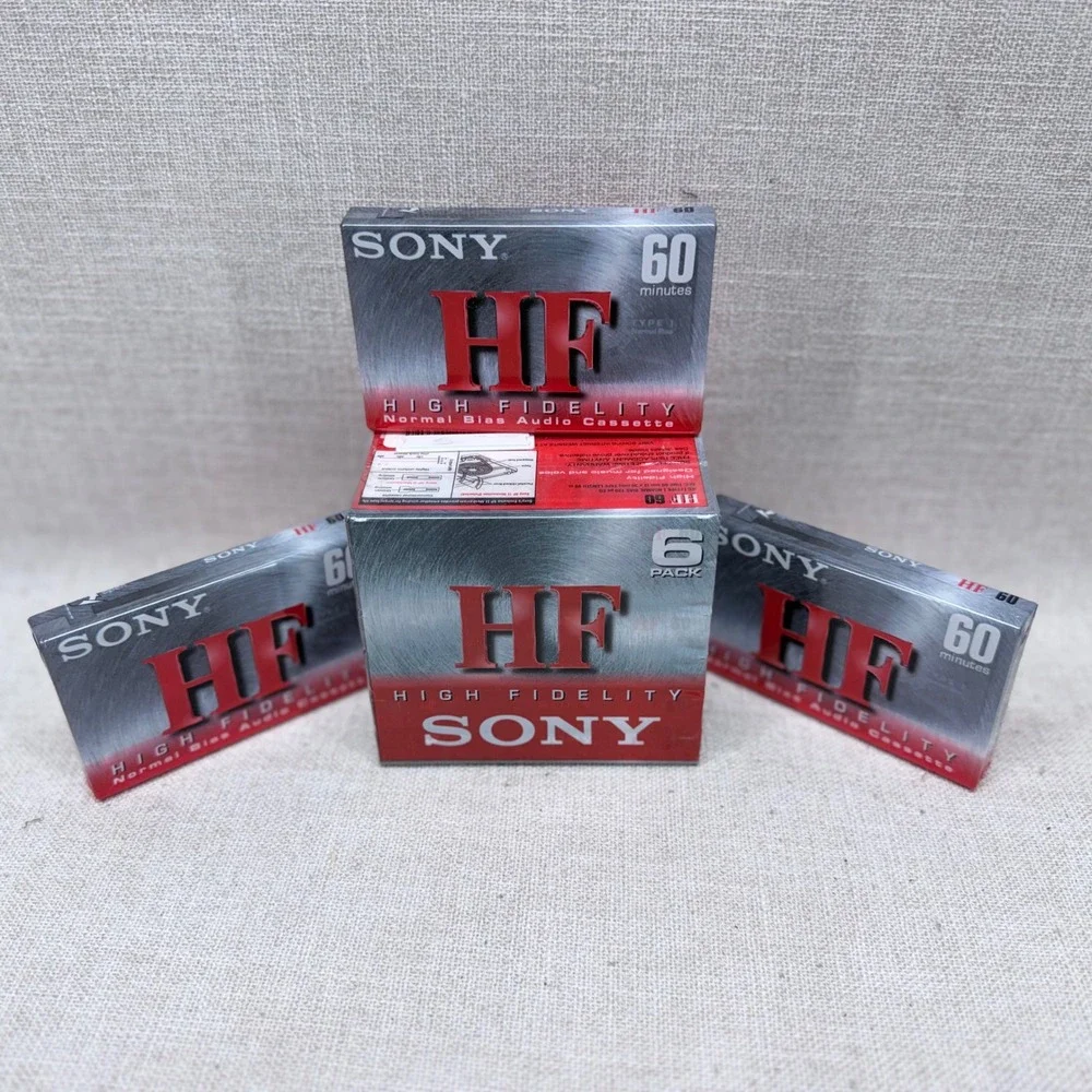 Sony HF 60 High Fidelity Normal Bias Type I Audio Cassette Tapes 9 Pack Sealed